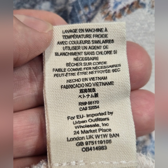 Free People Smooth Talker Tunic Dress Cream/Blue S - Picture 11 of 14